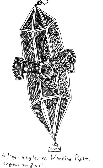 A long-neglected Warding Pylon begins to fail.