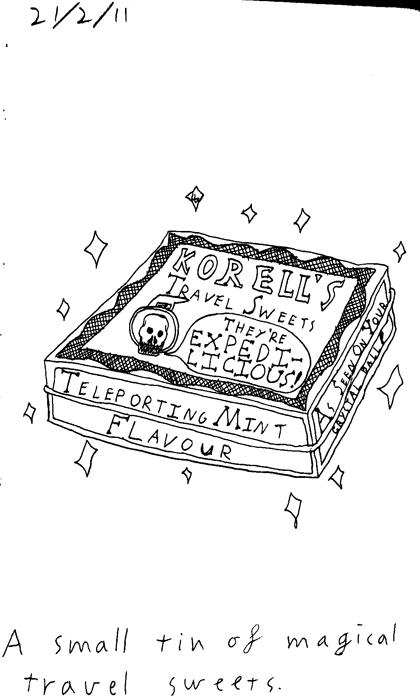 A small tin of magical travel sweets