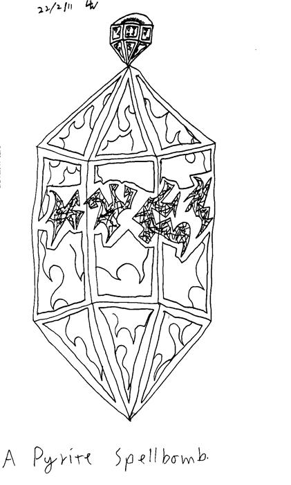 A pyrite spellbomb