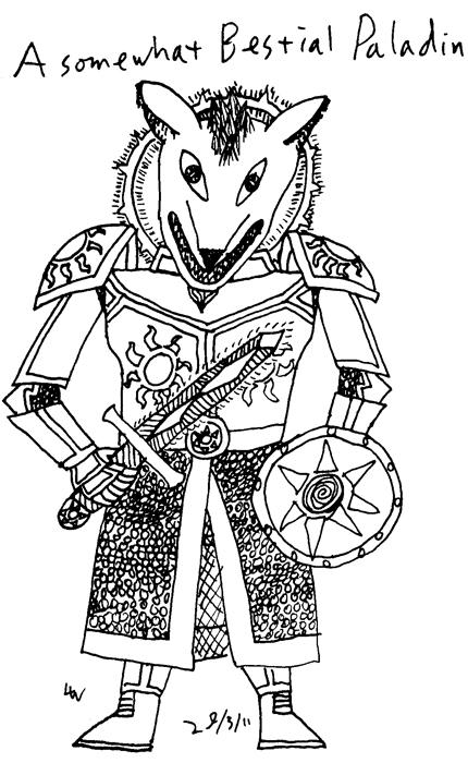 A somewhat bestial paladin