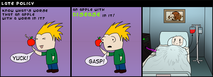 003 An apple a day gives you disease