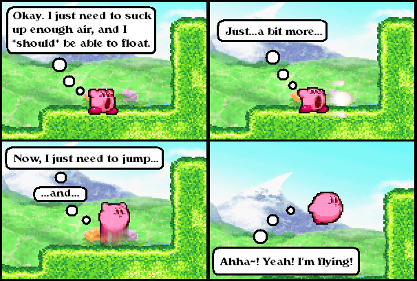 Comic 014 - Kirby Takes Flight -OR- Kirby likes to think to himself