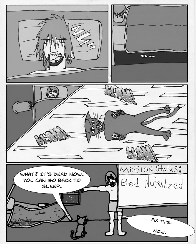 Chapter 2, Page 2, Spencer The Cat -vs- Bed 