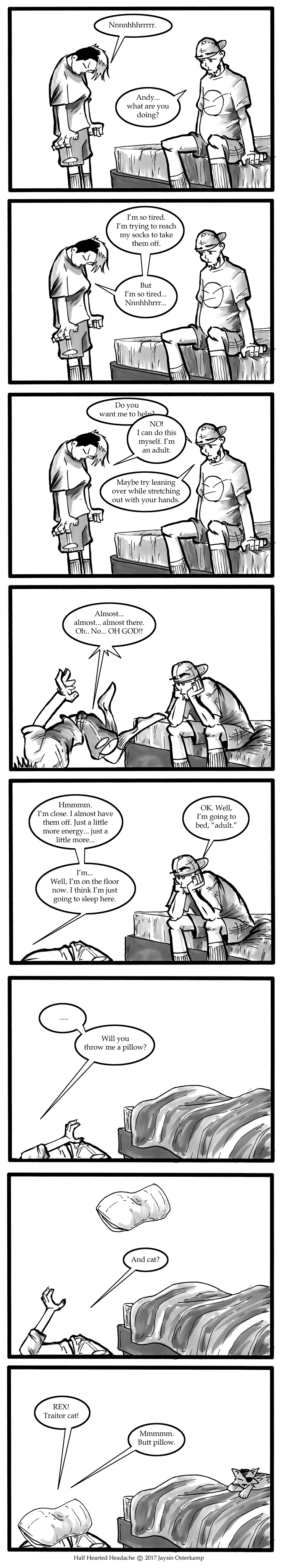 July 3, 2017 - Andy changes her socks