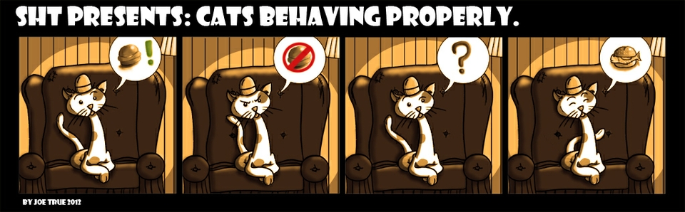 SHT: Cats Behaving Properly. No Want 4 ChzBrgr