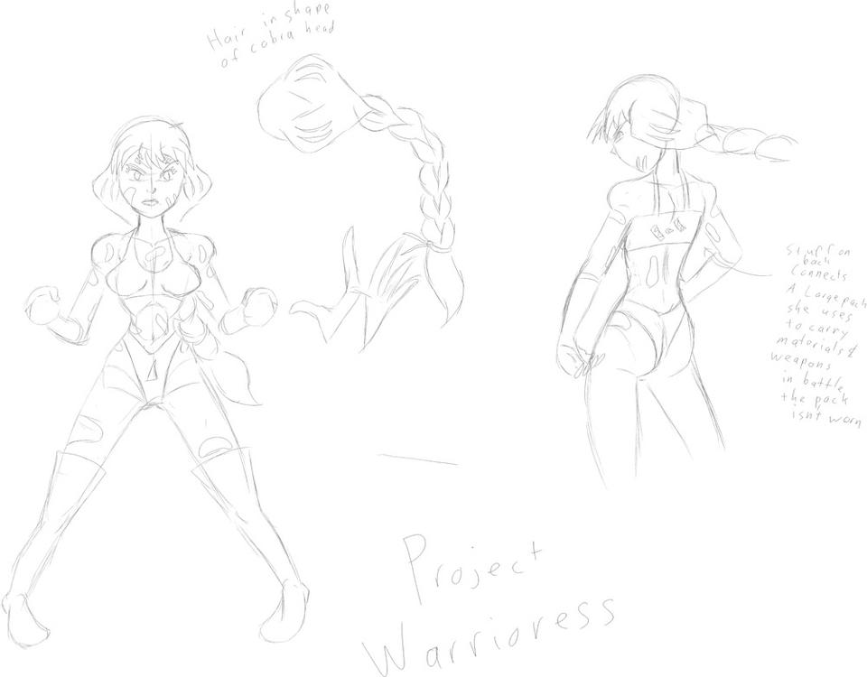 Project Warrioress design sketch