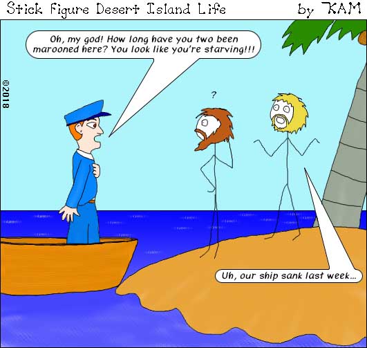 Stick Figure Desert Island Life