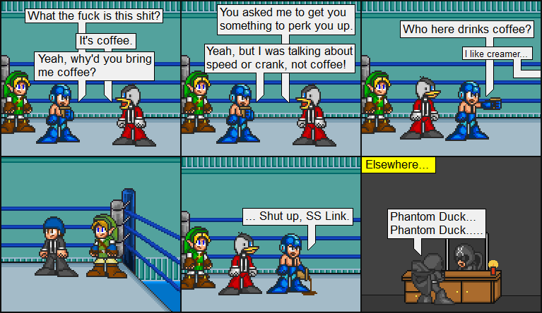 MegaMan doesn't drink coffee + The ol' Phantom Duck myth