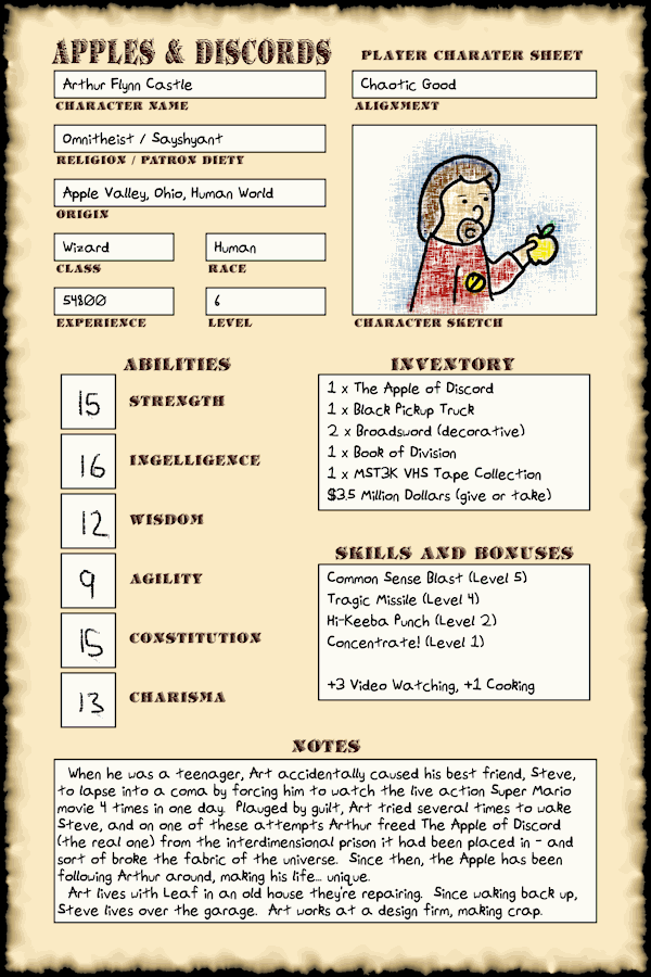 Character Sheet - Arthur