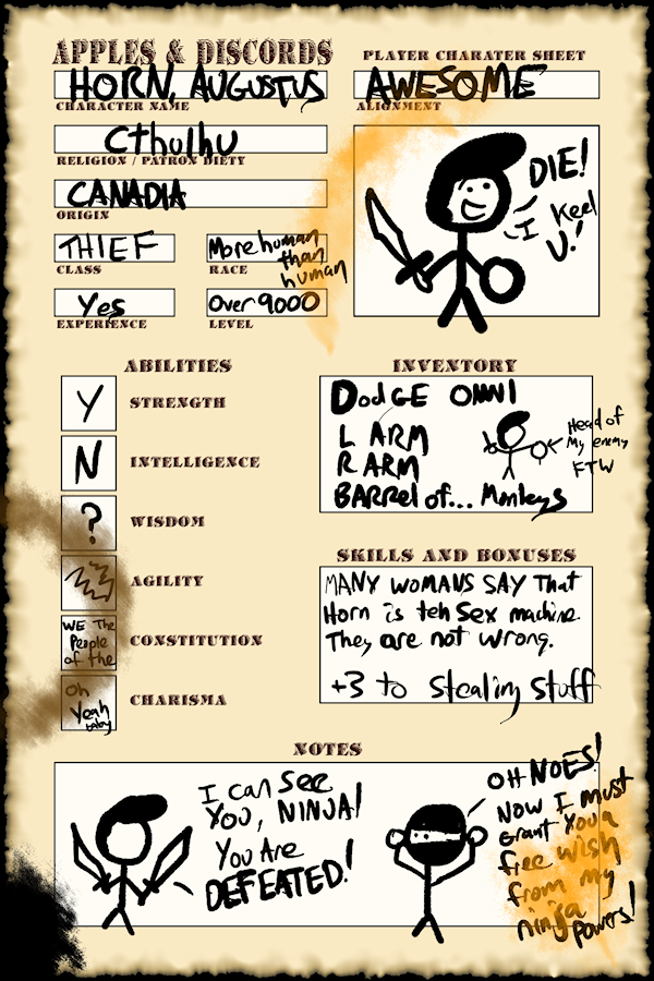 Character Sheet - Horn