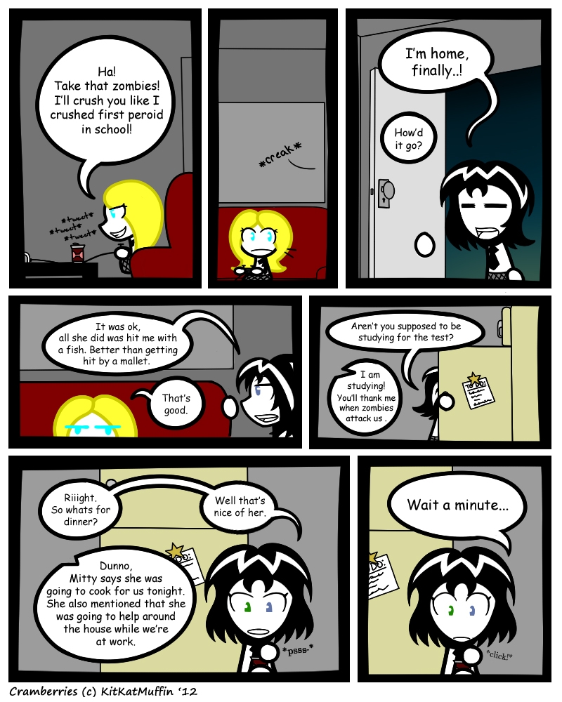 Ch 11 Page 5: First period is Zombie Killing 101