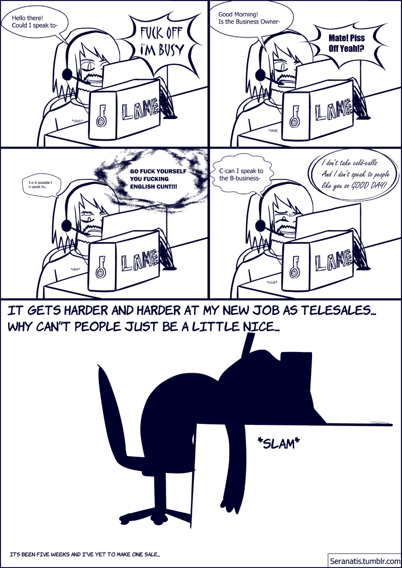 Day in the life of a telesales worker [COMIC BY JAMIE-LEE]