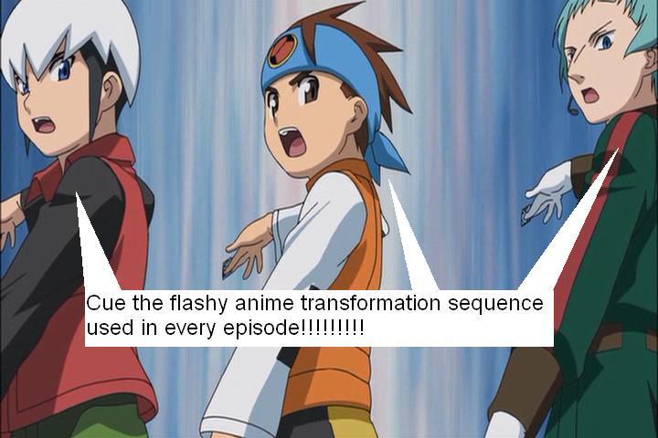 5- Flashy anime transformation sequence