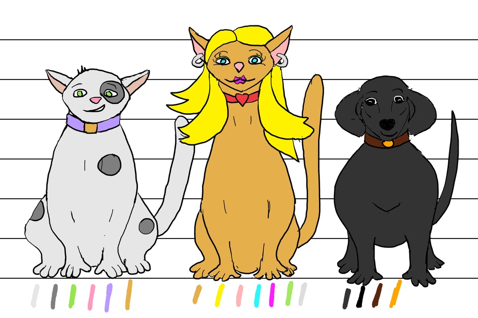 Char sheets 2: Tusse, Monette and Tiffy.