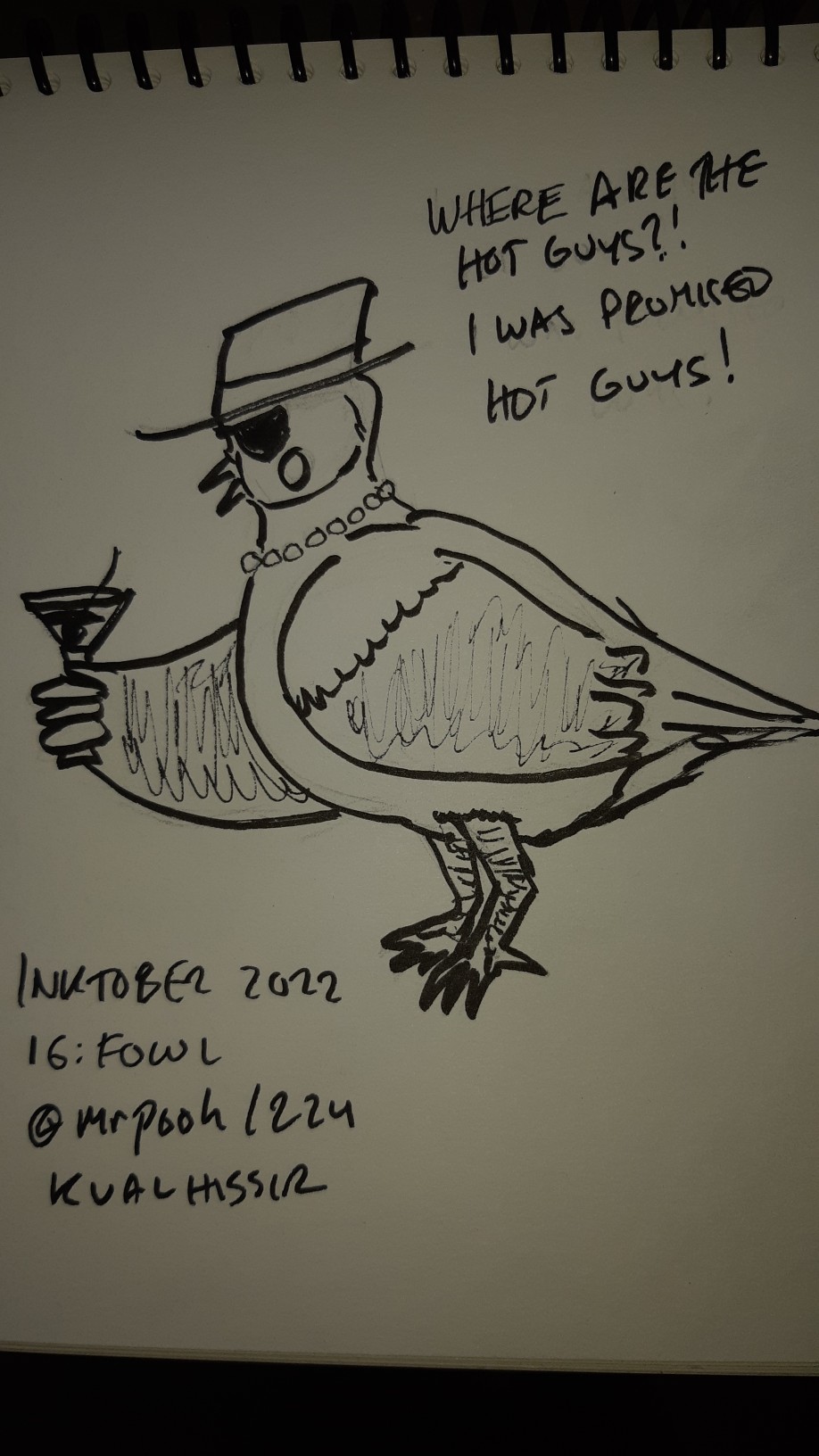 Inktober 16th: Fowl