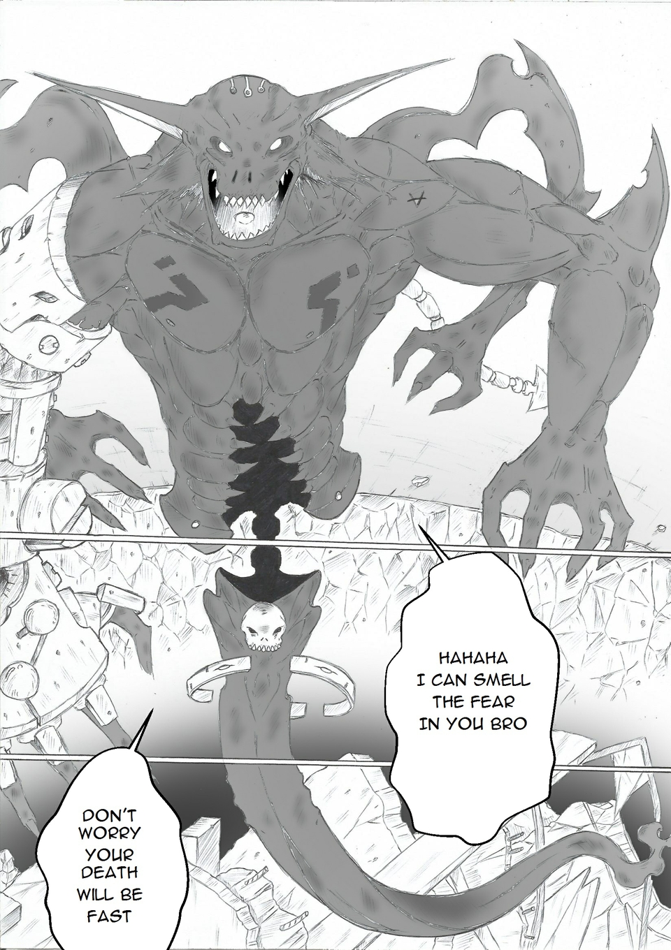 page 48: "I smell the fear"