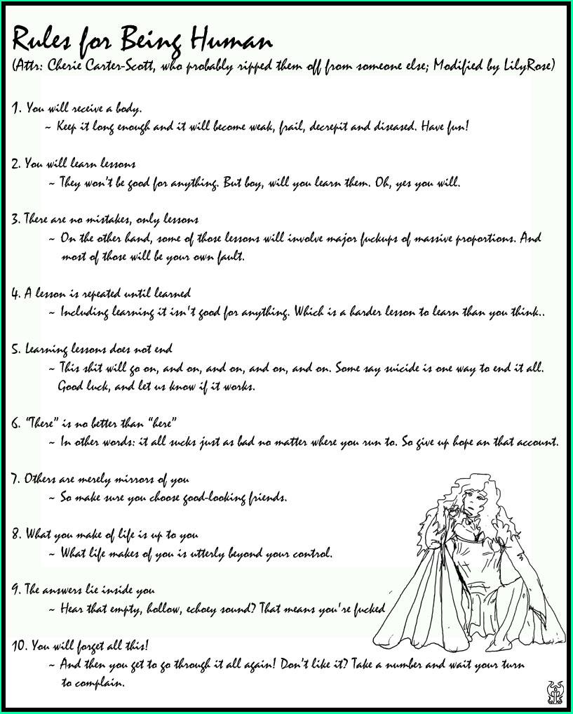 Rules for Being Human