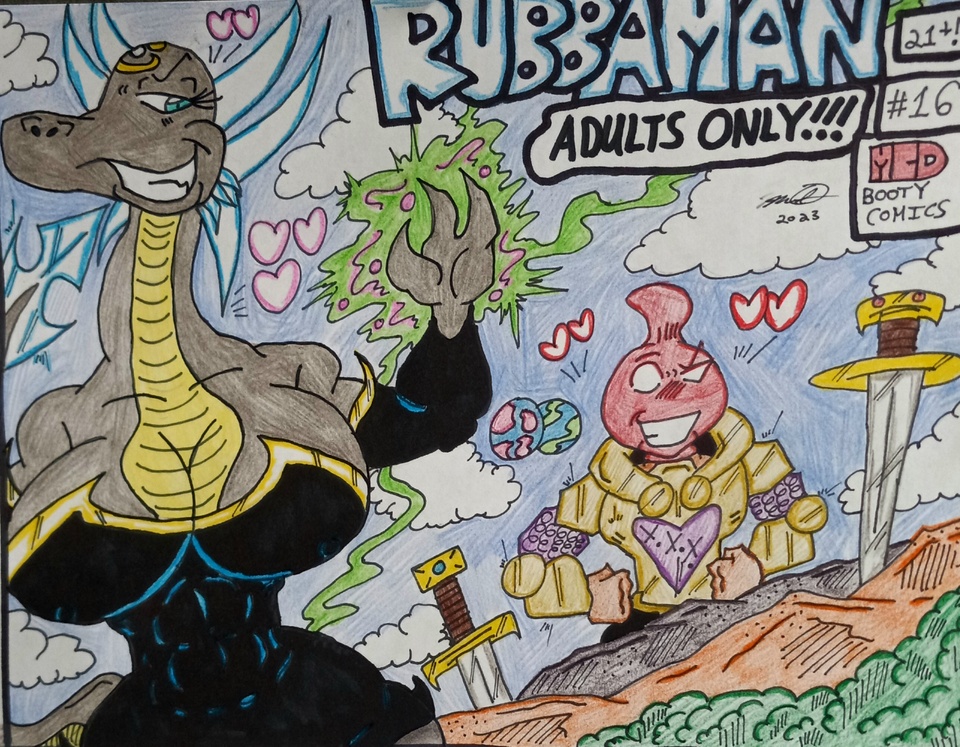 RUBBAMAN # 16 " HOW TO SEX YOUR DRAGON"...(COVER PAGE)