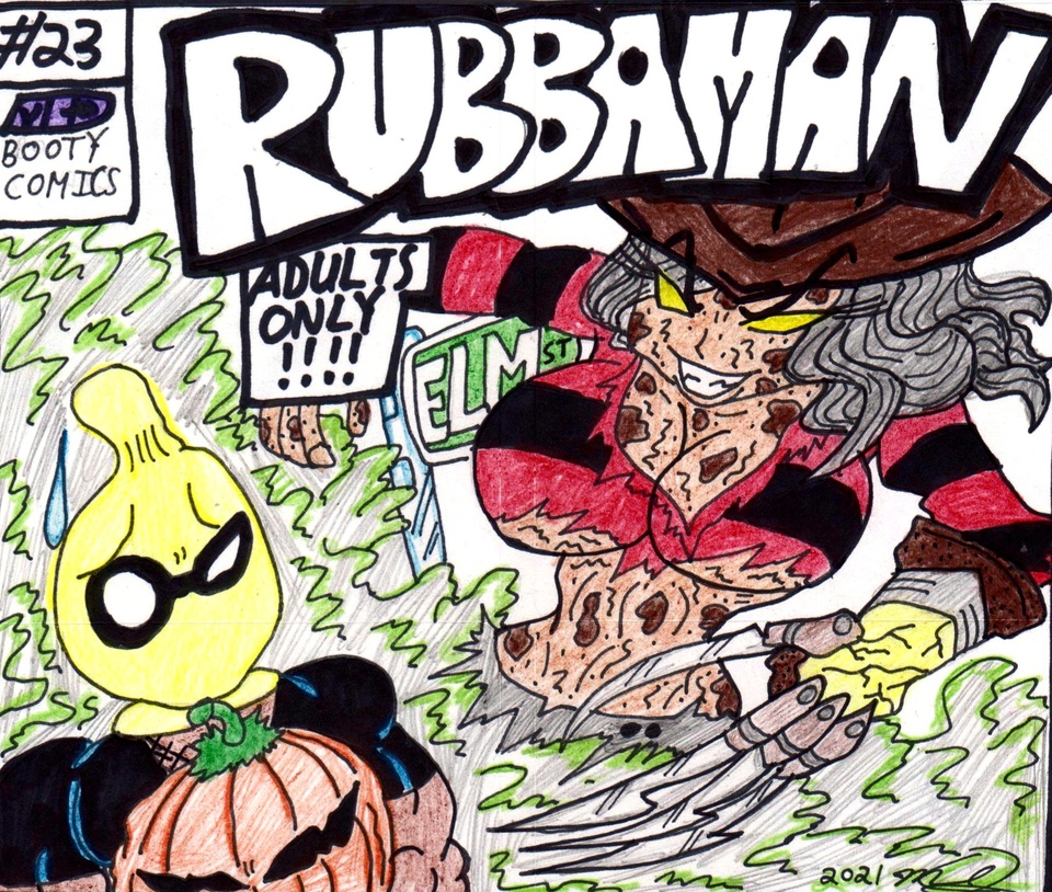 RUBBAMAN ISSUE 4 ("ORGASMS  ON ELM STREET"/HALLOWEEN ISSUE!)