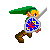 Link running with sword and sheild