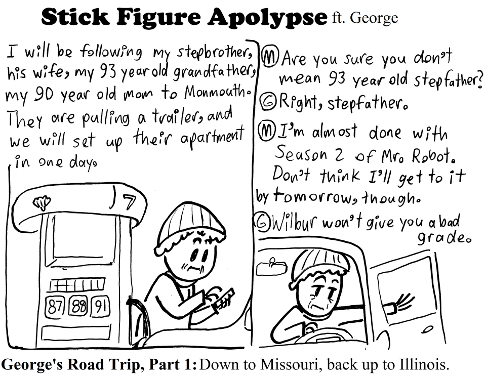 George hits the road