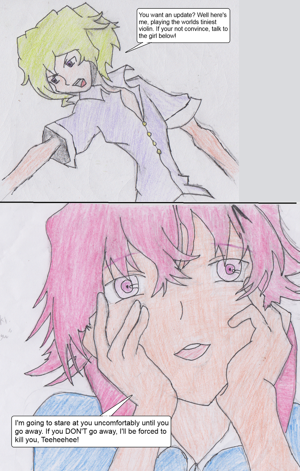 Hand Drawn Filler Comic: Joshua and Yuno