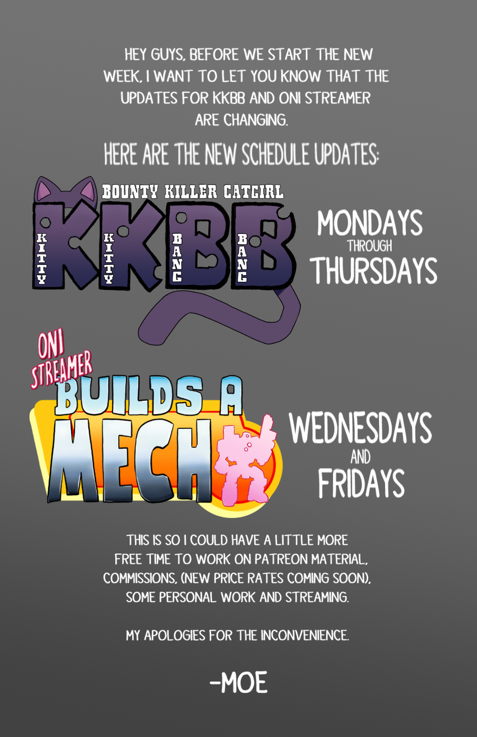 Schedule Update 