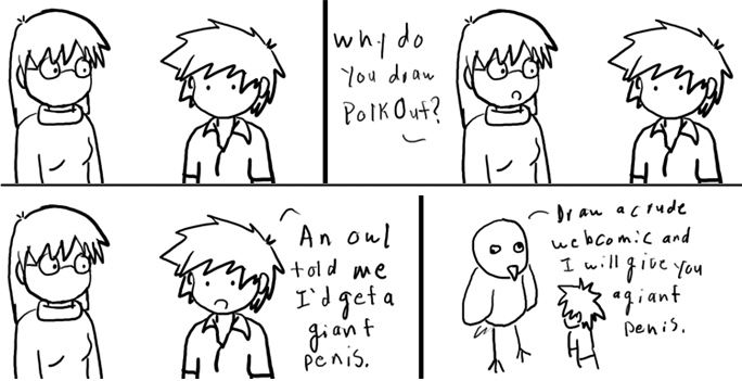 PolkOut guest comic "Owl Penis"