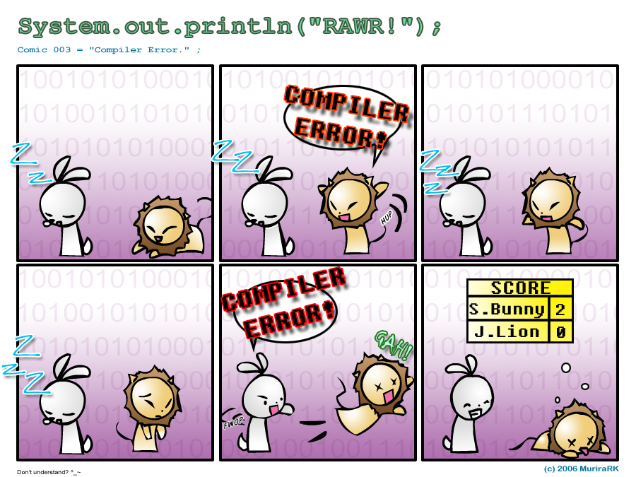 Comic 003 = "Compiler error." ;