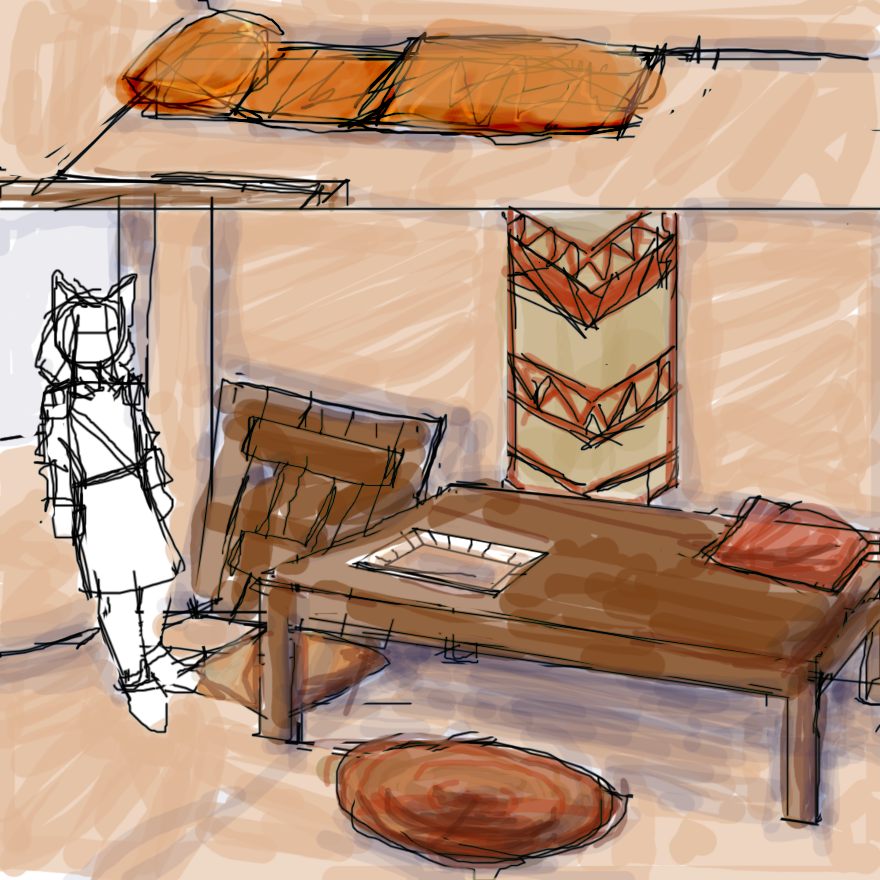 Concept art Alixixi's friend's room