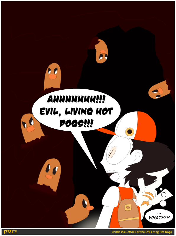 Comic #36 Attack of the Evil Living Hot Dogs