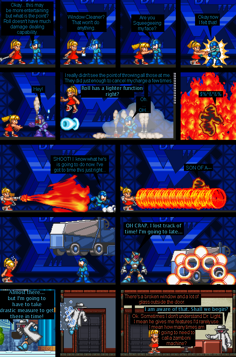 Morph Man's Stage: Scenario: Roll vs. Megaman.