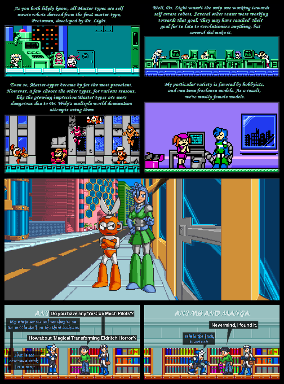 Expositions and a bit of megaman lore.