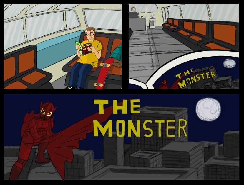 Readin' a comic on a bus