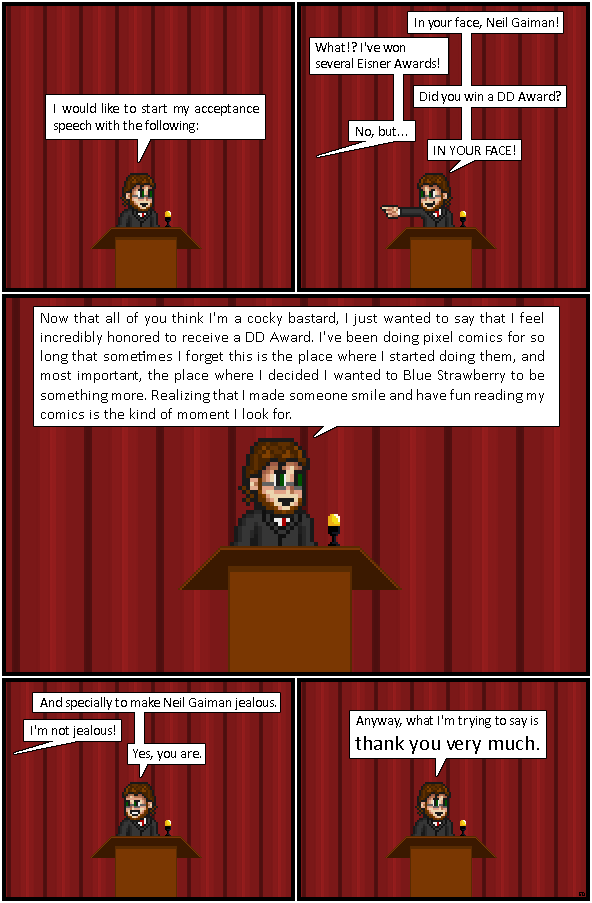 Acceptance Speech: Best Pixel/Sprite/Stock Image Comic