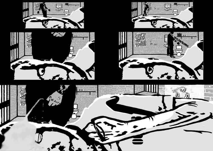 Prison Scene Page Mock-Up Concept