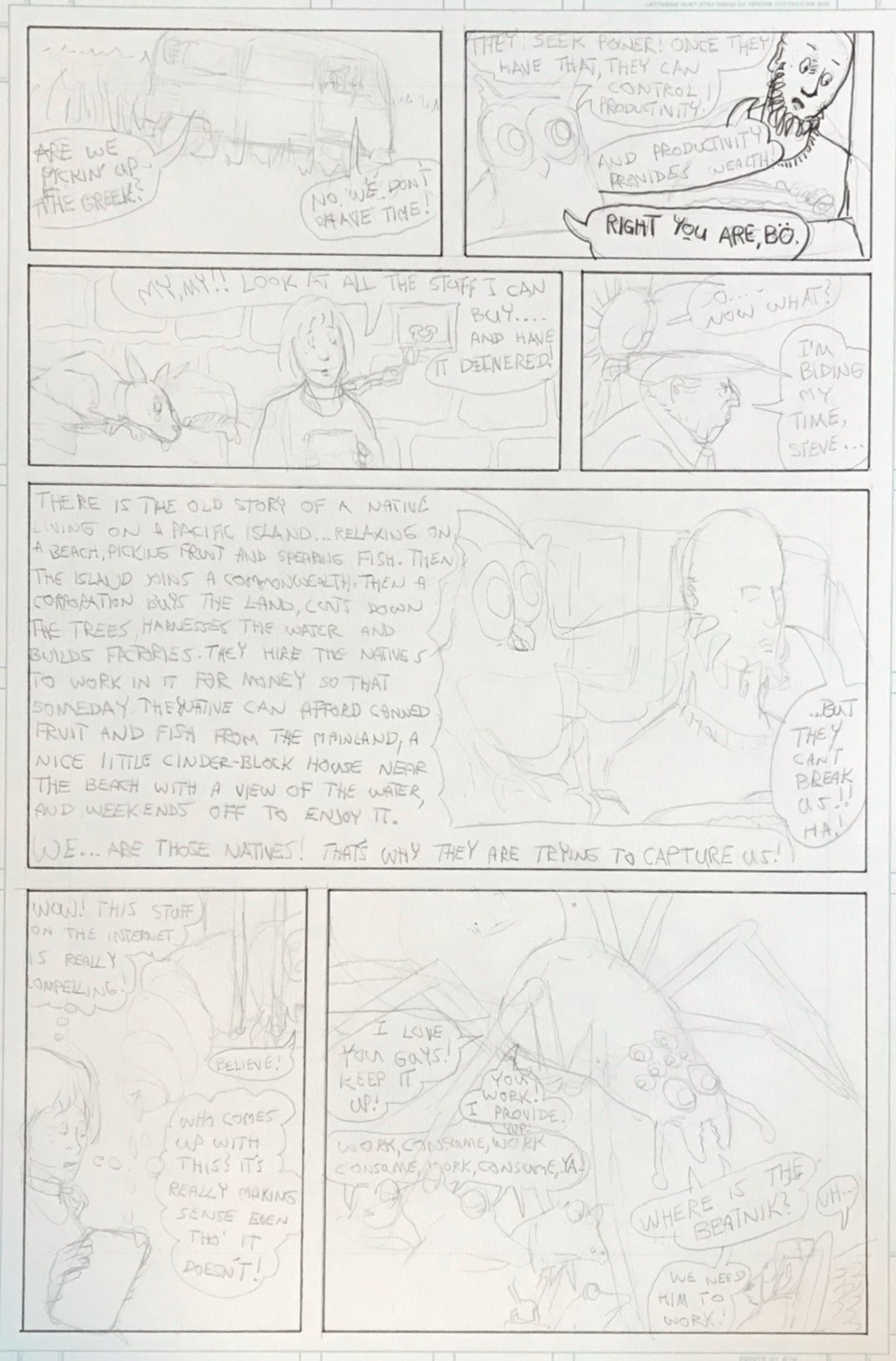 'Page 271- sketched out, inking started. I