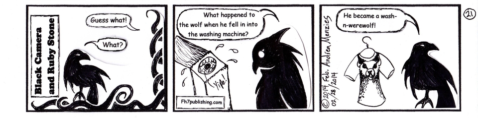 Wash Wolf Comic 21 Black Camera and Ruby Stone