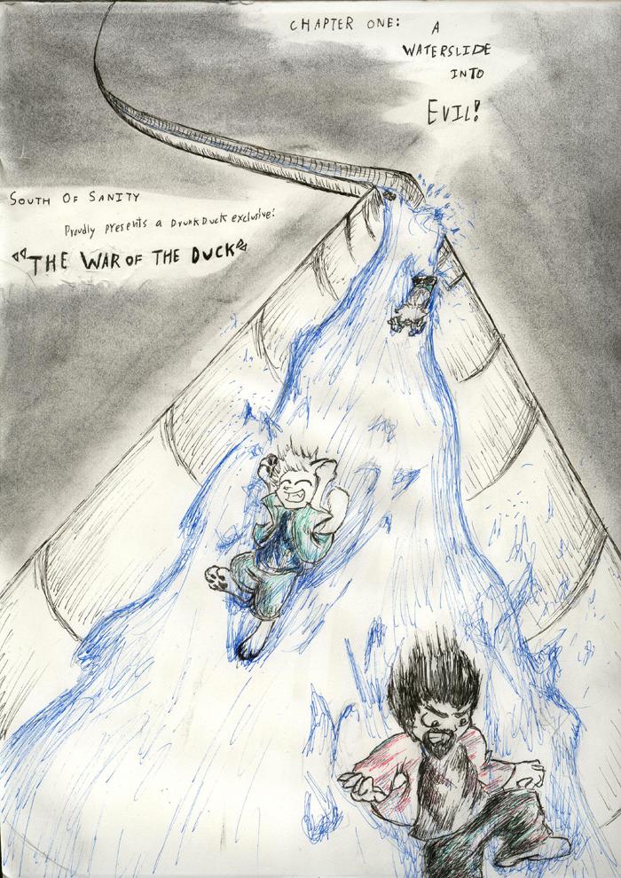 Page 100: "THE WAR OF THE DUCK" chapter 1 start: "A Waterslide Into Evil!"