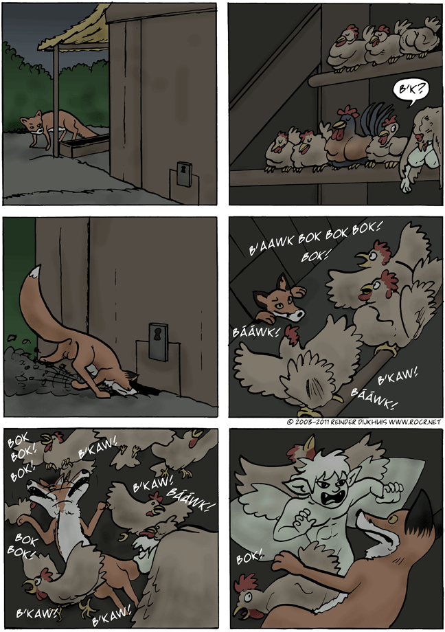 Green chickens, and a ham