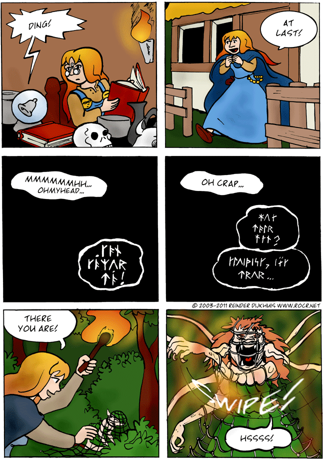 Trouble has flame-red hair 