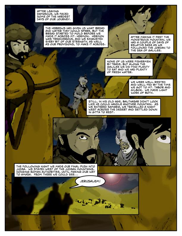 page 14: Over the treacherous mountain