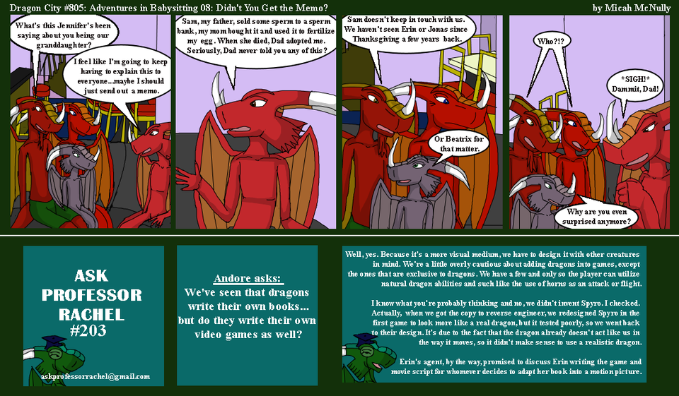 805. Adventures in Babysitting 08: Didn't You Get the Memo? (With Ask Professor Rachel 203)