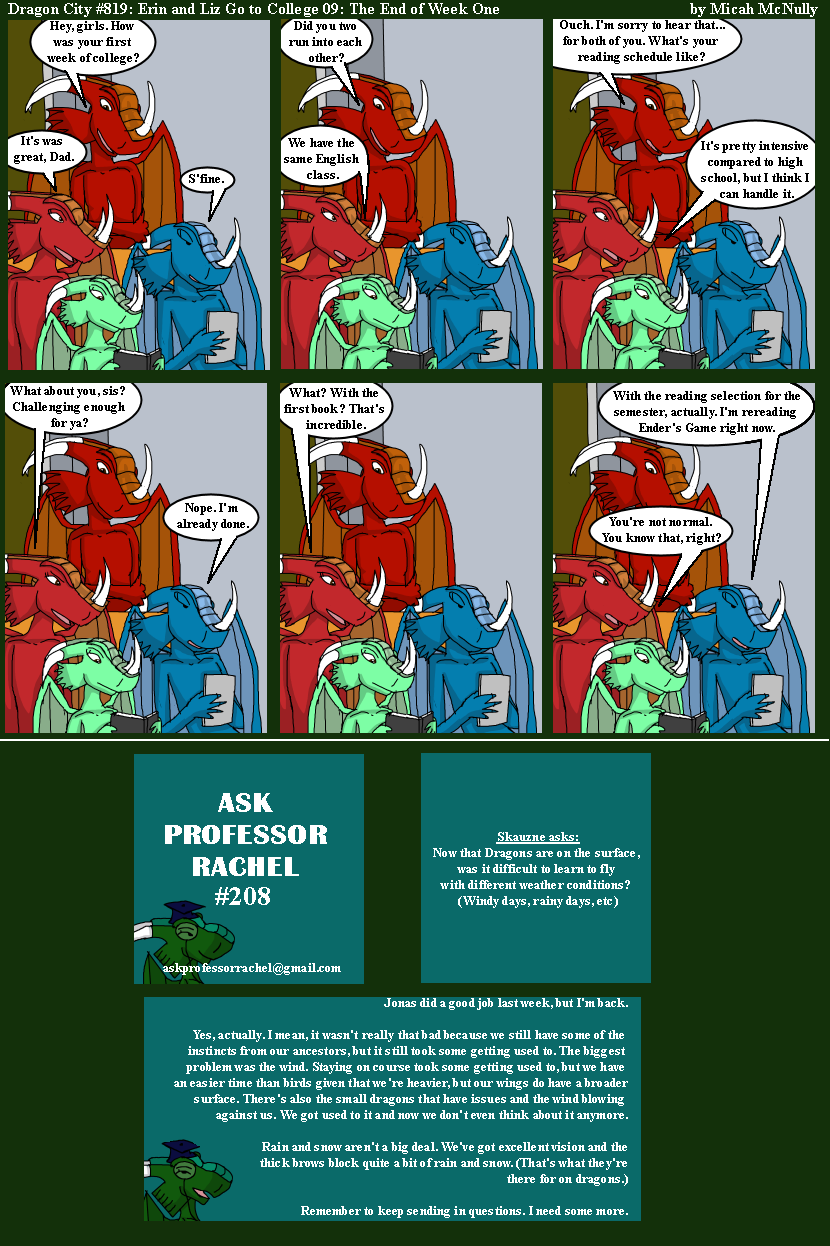 819. Erin and Liz Go to College 09: The End of Week One (With Ask Professor Rachel 208)