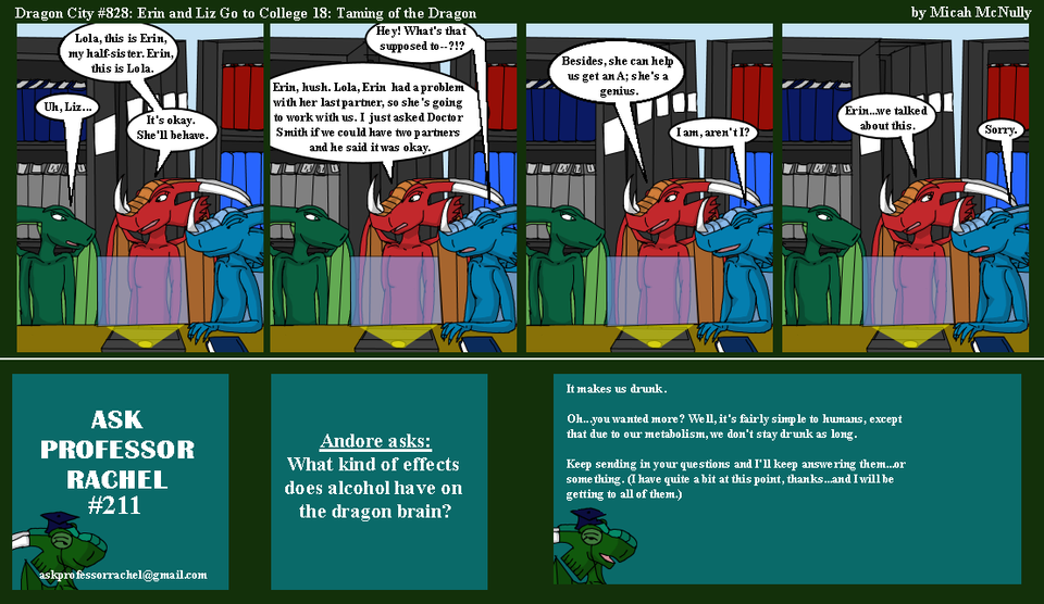 828. Erin and Liz Go to College 18: Taming of the Dragon (With Ask Professor Rachel 211)