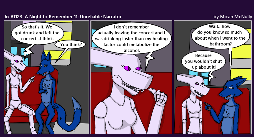 1123. A Night to Remember 11: Unreliable Narrator