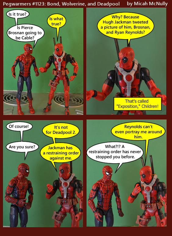 1123.Bond, Wolverine, and Deadpool