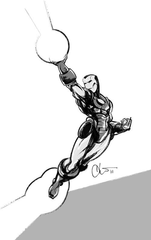 Old Iron Man sketch, Adobe Illustrator