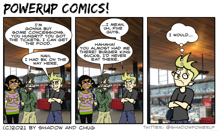 I would never actually go to Five Guys (peanut allergy)