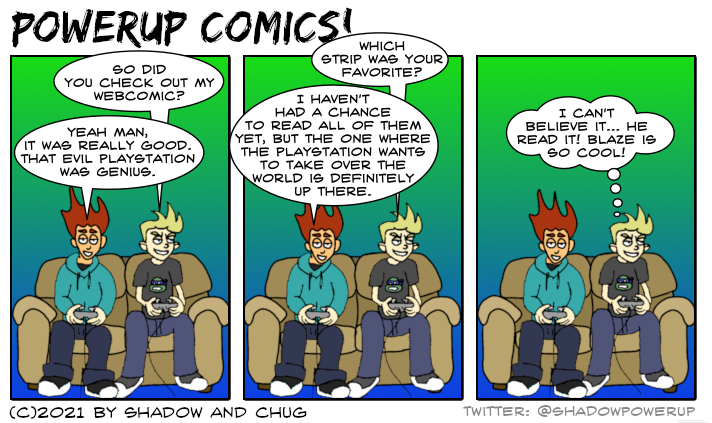 Blaze reads Powerup Comics